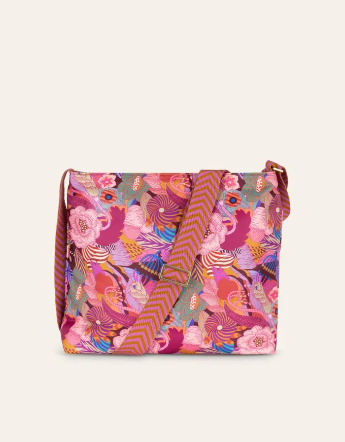 Oilily Shoulder Bags Bags Rosel Reversible Shoulder Bag Striped Flowersdecadent Chocolate