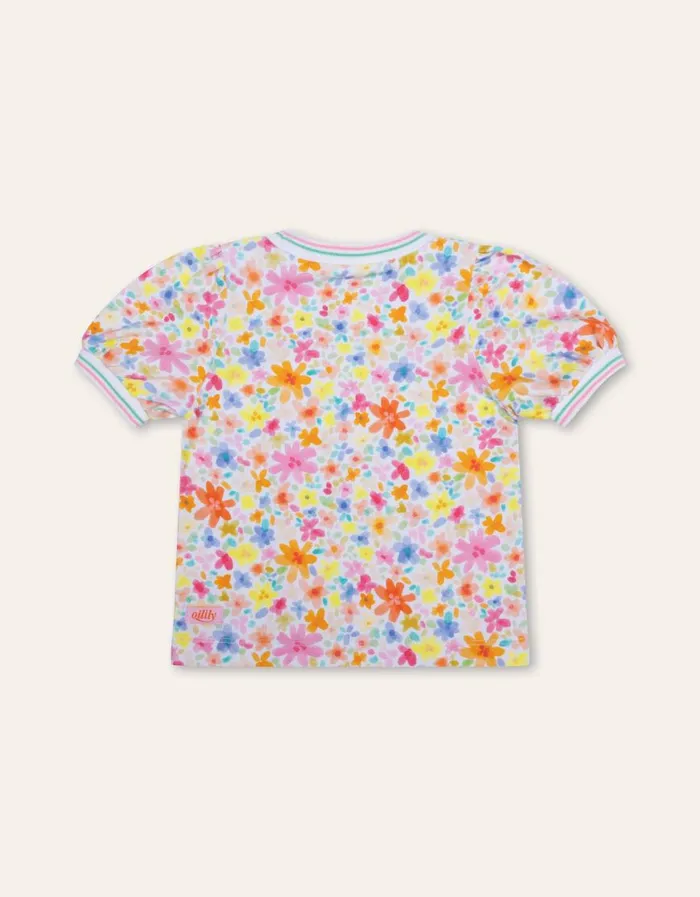 Oilily TShirts and Tops Girls Tjerry TShirt Watery Flowersbright White