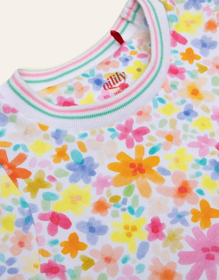 Oilily TShirts and Tops Girls Tjerry TShirt Watery Flowersbright White