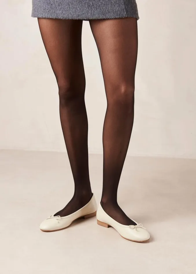 Oriana Cream Leather Ballet Flats Women ALOHAS Ballet Flats