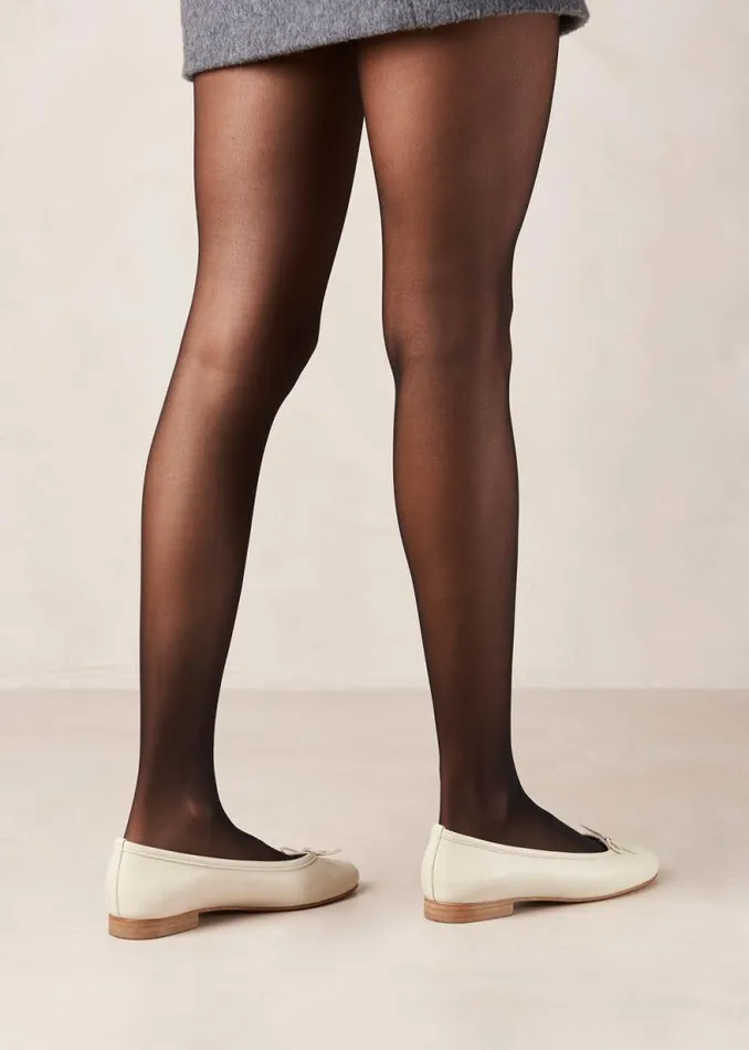 Oriana Cream Leather Ballet Flats Women ALOHAS Ballet Flats