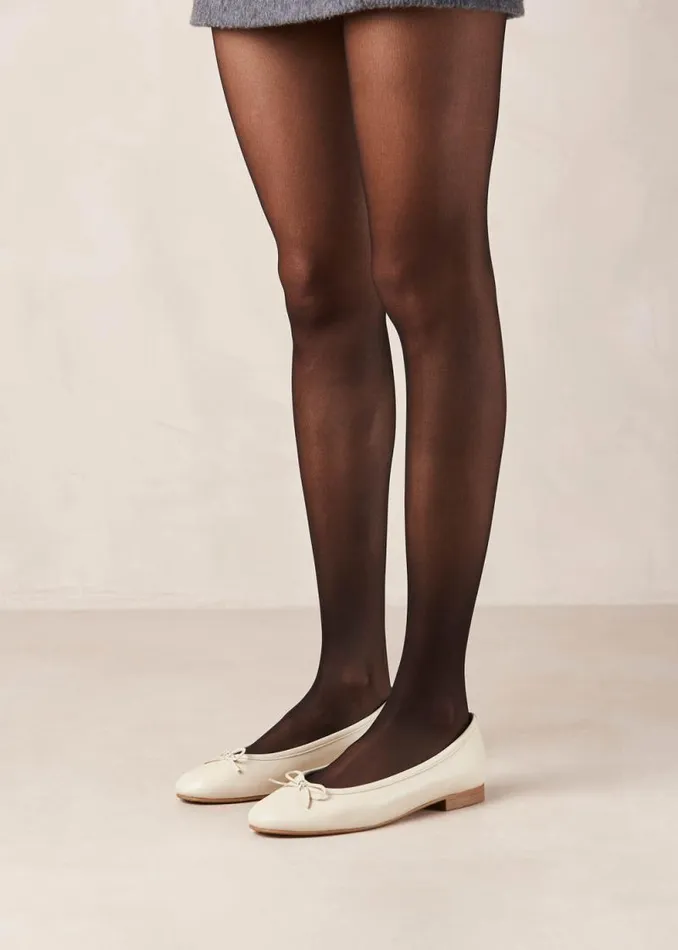 Oriana Cream Leather Ballet Flats Women ALOHAS Ballet Flats