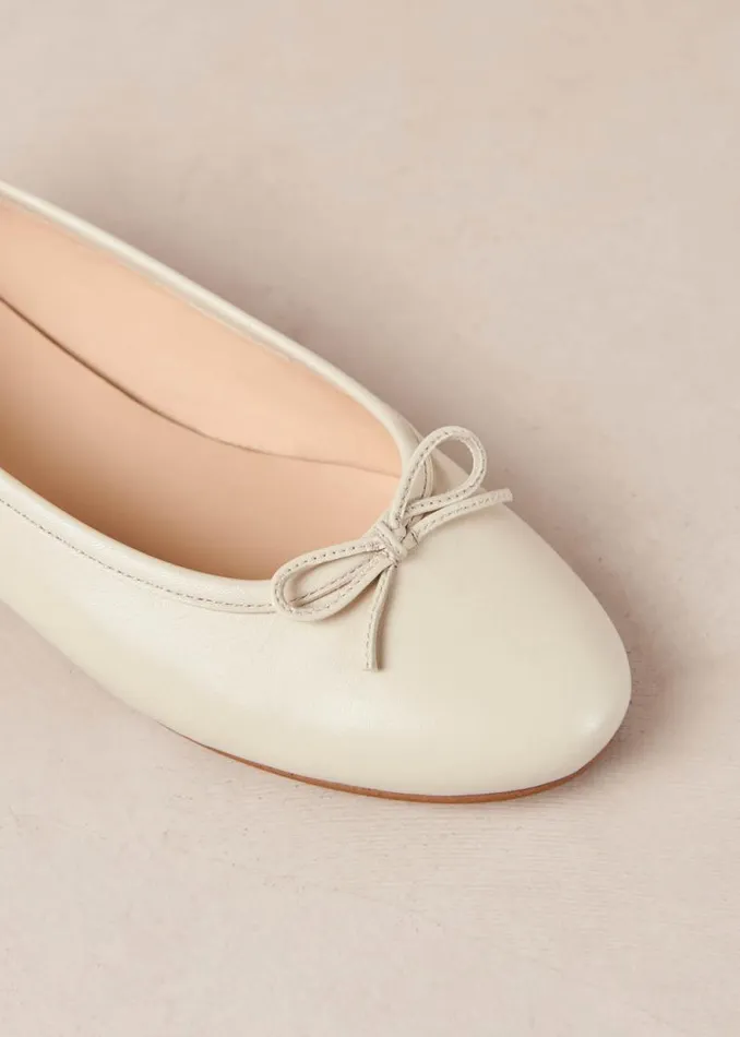 Oriana Cream Leather Ballet Flats Women ALOHAS Ballet Flats