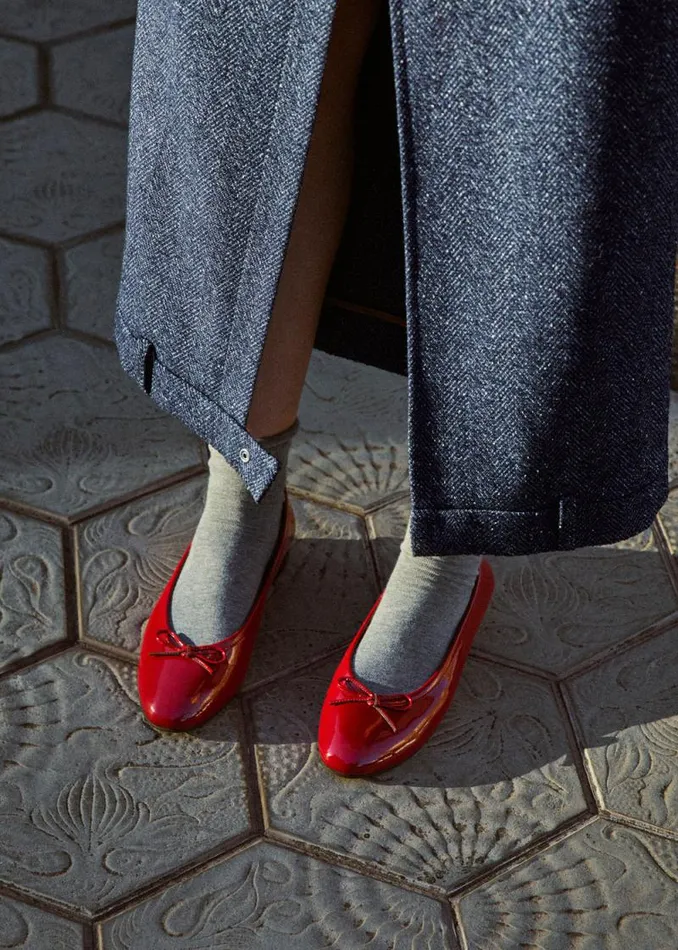 Oriana Onix Red Leather Ballet Flats Women ALOHAS Ballet Flats