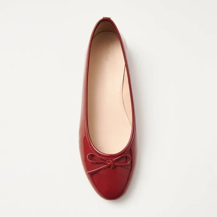 Oriana Onix Red Leather Ballet Flats Women ALOHAS Ballet Flats