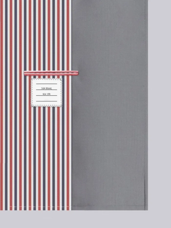 Oxford And Ripstop School Uniform 4bar Dropped Back Pleated Trench Medium Grey Women Thom Browne Outerwear