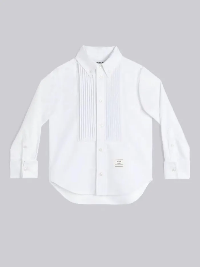 Oxford French Cuff Point Collar Tuxedo Bib Shirt White GirlsBoys Thom Browne Dresses And Shirts Oxford French Cuff Point Collar Tuxedo Bib Shirt White GirlsBoys Thom Browne Dresses And Shirts