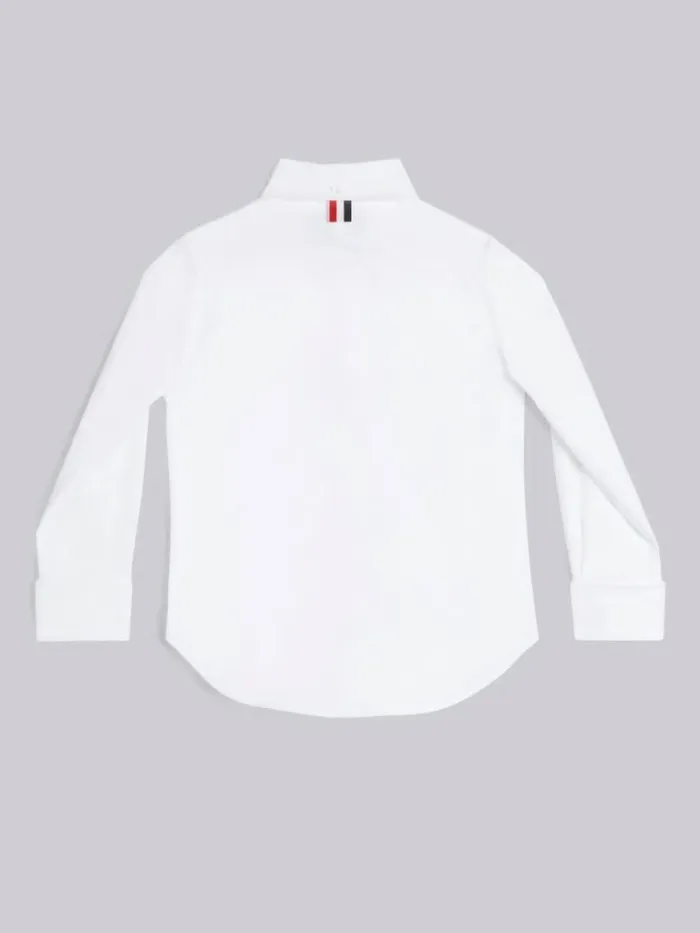 Oxford French Cuff Point Collar Tuxedo Bib Shirt White GirlsBoys Thom Browne Dresses And Shirts