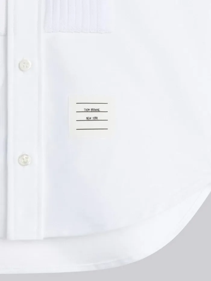 Oxford French Cuff Point Collar Tuxedo Bib Shirt White GirlsBoys Thom Browne Dresses And Shirts