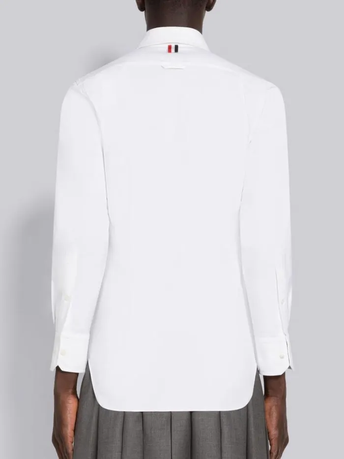 Oxford Longsleeve Shirt White Men Thom Browne Shirting Oxford Longsleeve Shirt White Men Thom Browne Shirting