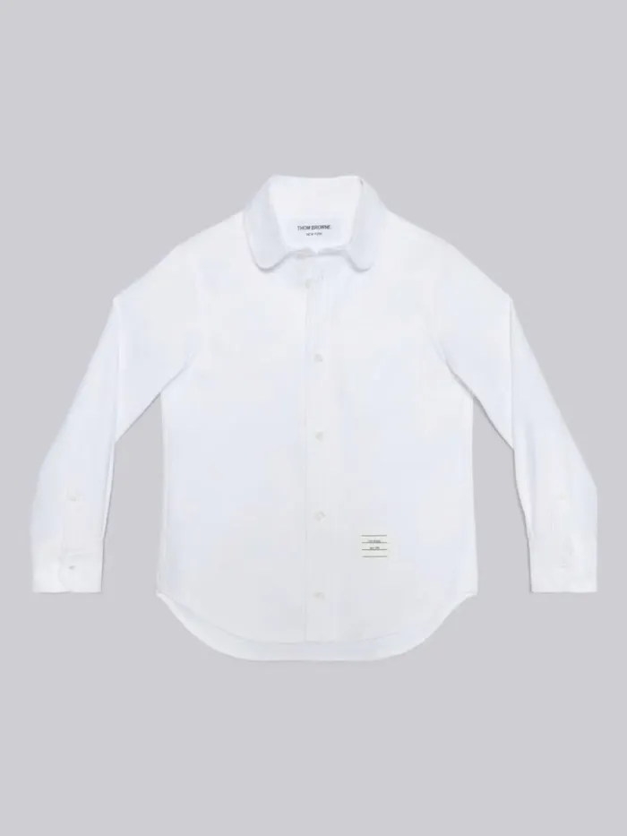Oxford Round Collar Shirt White GirlsBoys Thom Browne Dresses And Shirts