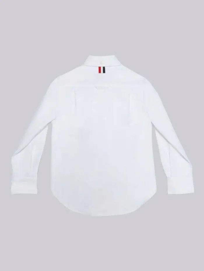 Oxford Round Collar Shirt White GirlsBoys Thom Browne Dresses And Shirts
