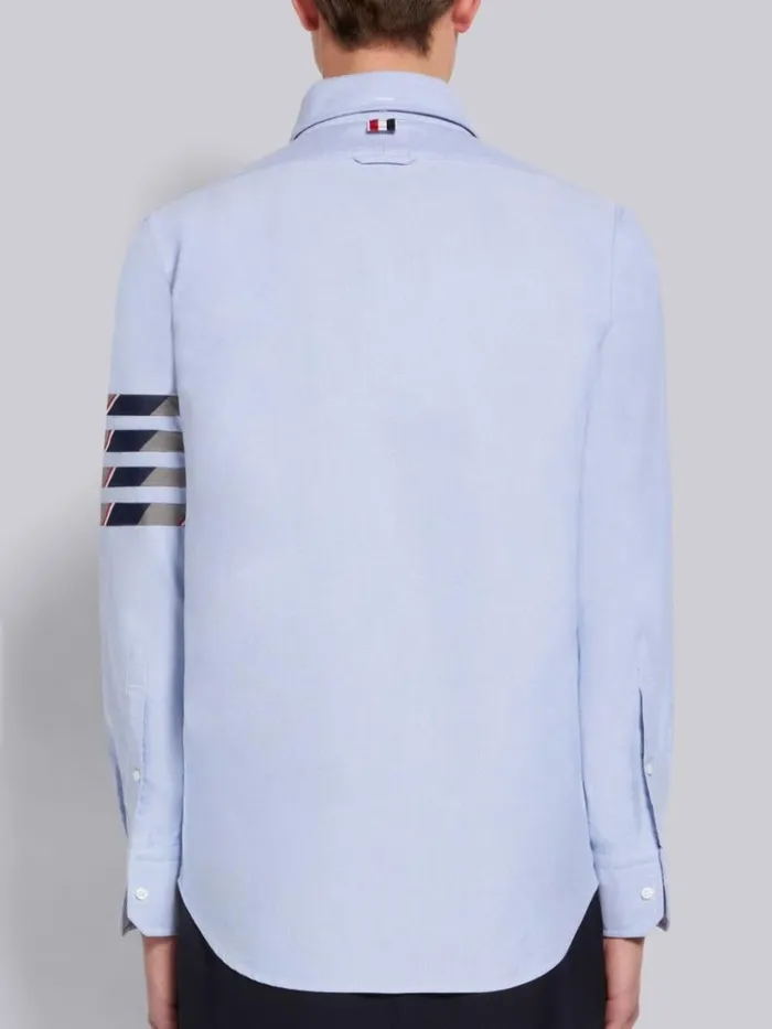 Oxford Seamed 4bar Straight Fit Shirt Light Blue Men Thom Browne Shirting