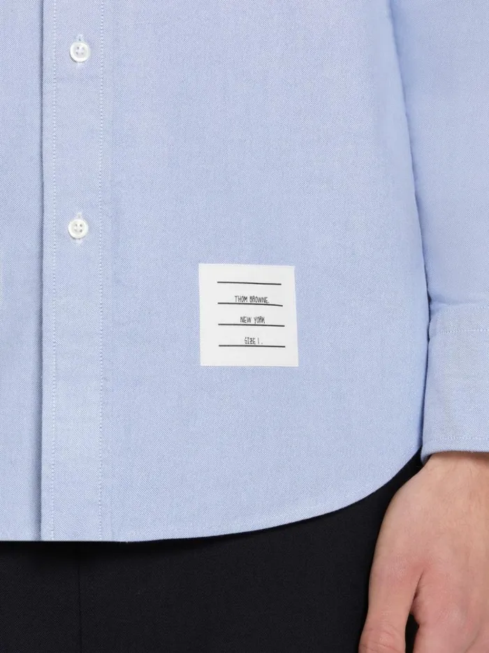 Oxford Seamed 4bar Straight Fit Shirt Light Blue Men Thom Browne Shirting