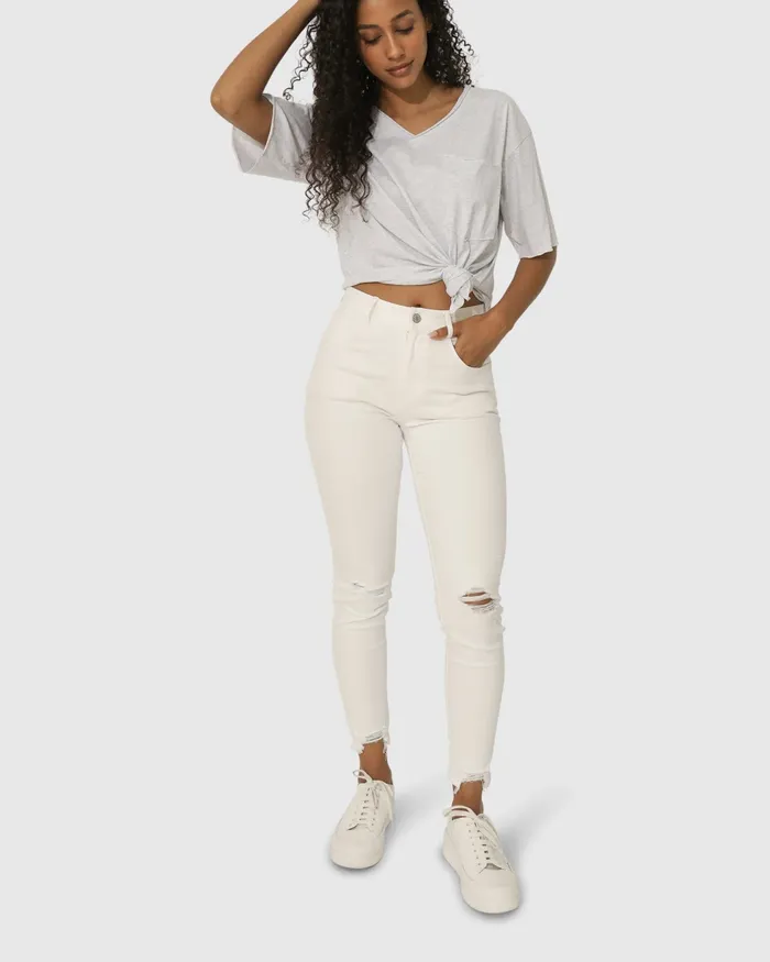 Pants and Skirts Women Belle and Bloom Skinny Dip Jeans 8211 White