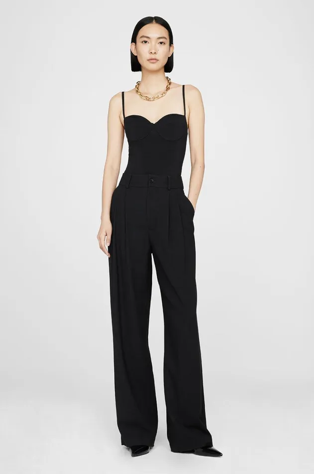 Pants Women ANINE BING Carrie Pant In Black Twill ANINE BING
