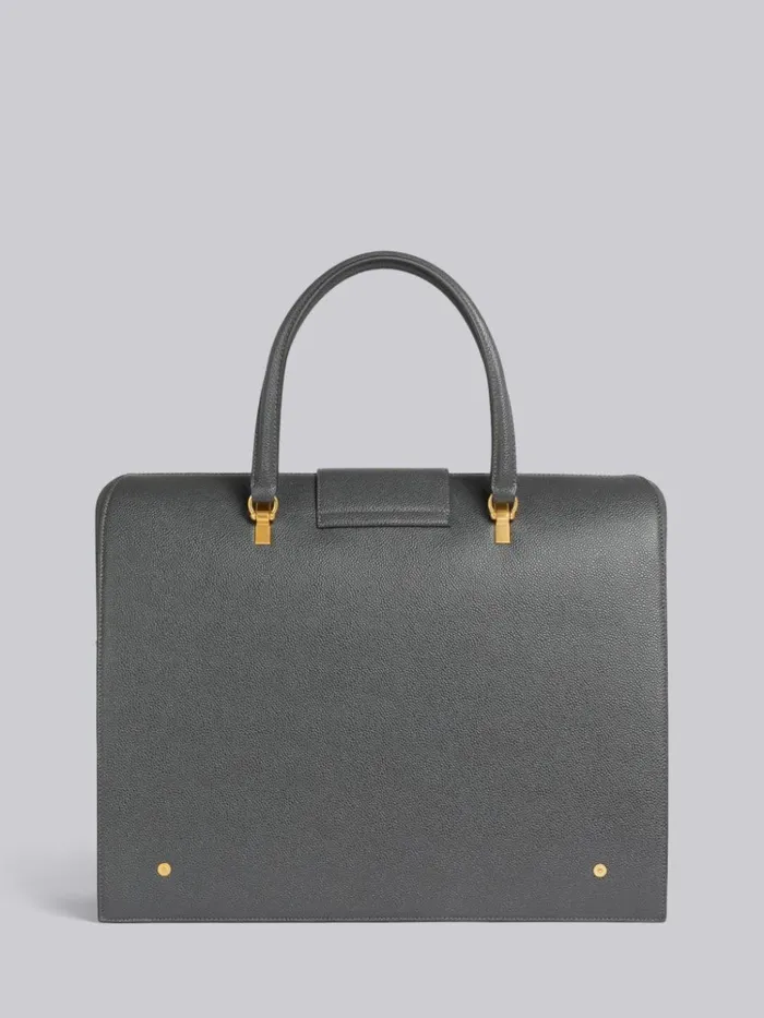 Pebble Grain Leather Mr Thom Bag Dark Grey WomenMen Thom Browne Handbags and Totes