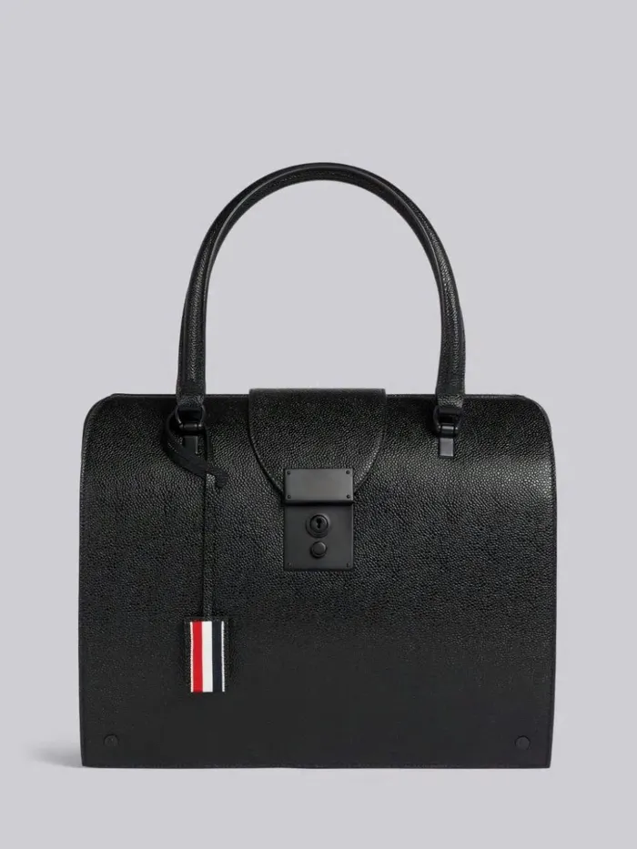Pebble Grain Leather Tonal Hardware Mrs Thom Bag Black Women Thom Browne Handbags and Totes Pebble Grain Leather Tonal Hardware Mrs Thom Bag Black Women Thom Browne Handbags and Totes