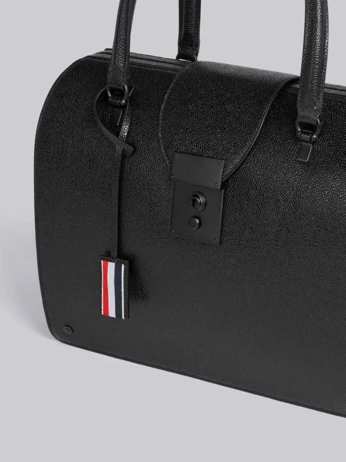 Pebble Grain Leather Tonal Hardware Mrs Thom Bag Black Women Thom Browne Handbags and Totes