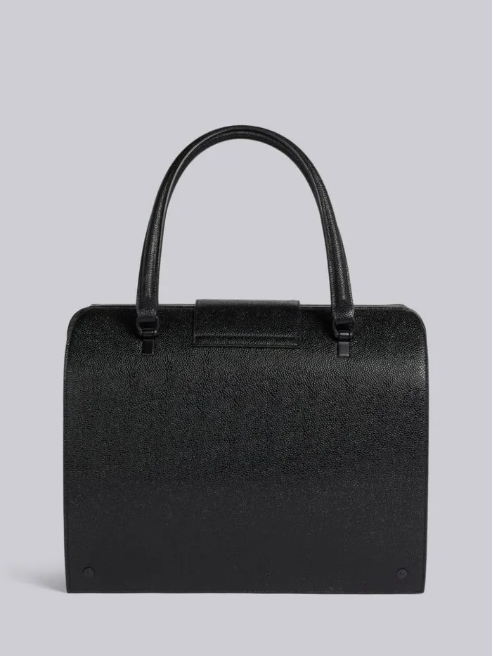 Pebble Grain Leather Tonal Hardware Mrs Thom Bag Black Women Thom Browne Handbags and Totes