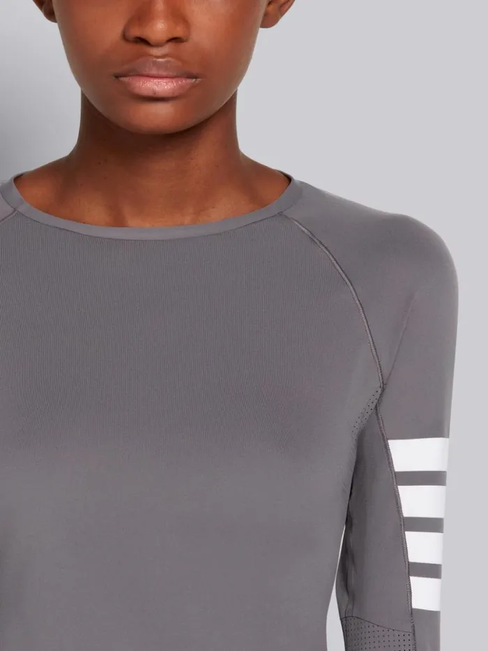 Piecedyed Interlock 4bar Compression Tee Medium Grey Women Thom Browne Sweats