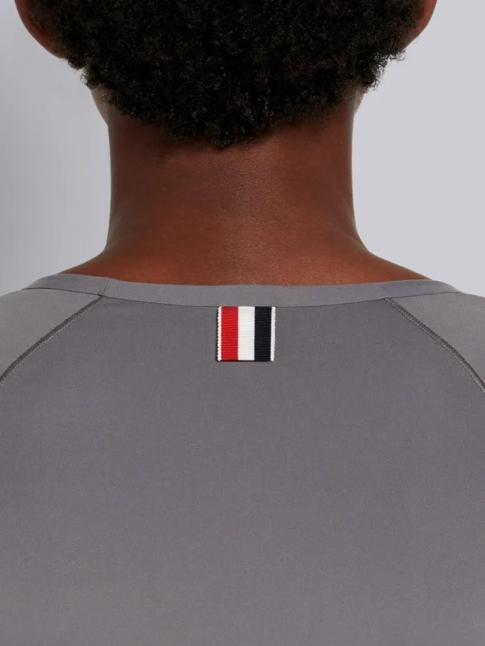 Piecedyed Interlock 4bar Compression Tee Medium Grey Women Thom Browne Sweats