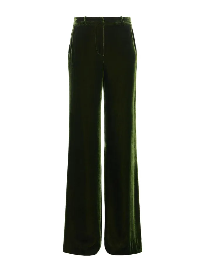 Pilar Velvet Pant Deep Olive Women L039Agence Pants Pilar Velvet Pant Deep Olive Women L039Agence Pants