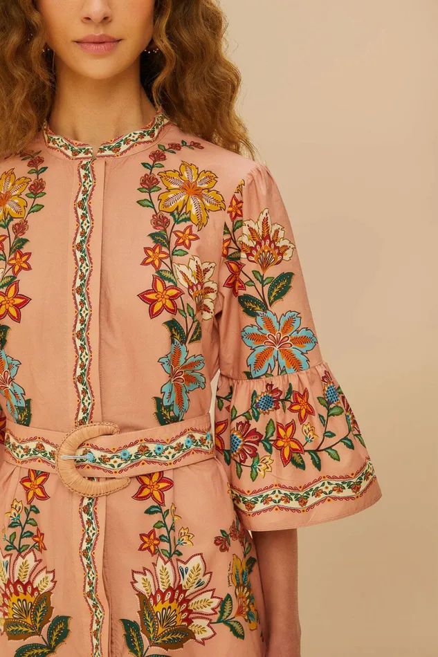 Pink Garden Delight Belted Mini Dress Women FARM Rio Mini Dresses Pink Garden Delight Belted Mini Dress Women FARM Rio Mini Dresses