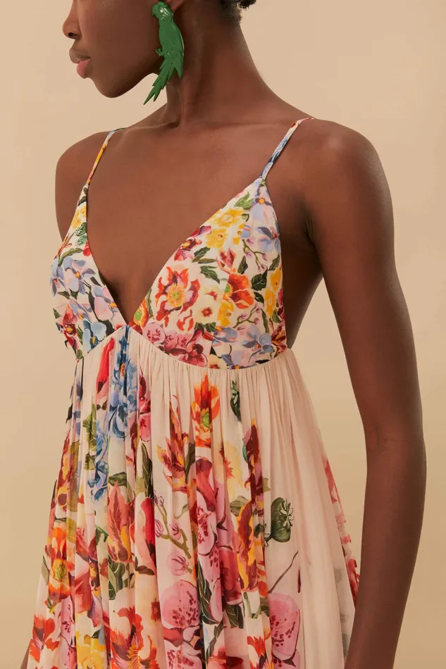Pink Garden Terrace Maxi Dress Women FARM Rio Maxi Dresses Pink Garden Terrace Maxi Dress Women FARM Rio Maxi Dresses