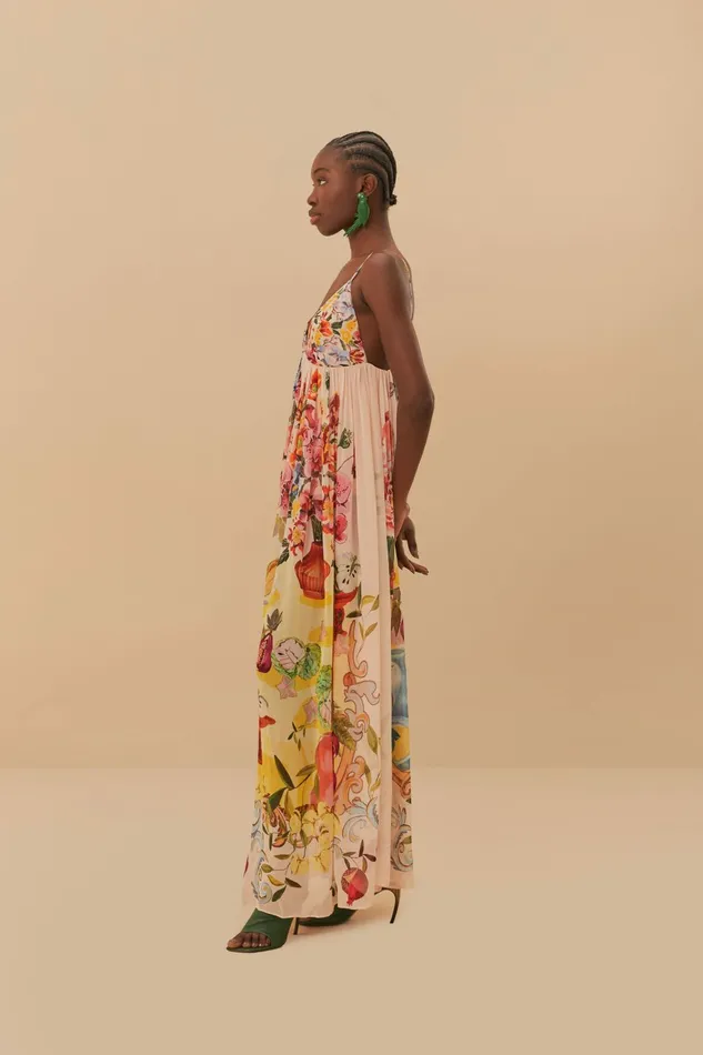 Pink Garden Terrace Maxi Dress Women FARM Rio Maxi Dresses Pink Garden Terrace Maxi Dress Women FARM Rio Maxi Dresses