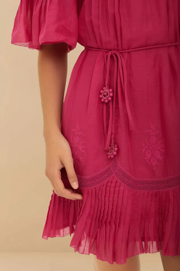 Pink Short Sleeve Ruched Mini Dress Women FARM Rio Mini Dresses Pink Short Sleeve Ruched Mini Dress Women FARM Rio Mini Dresses