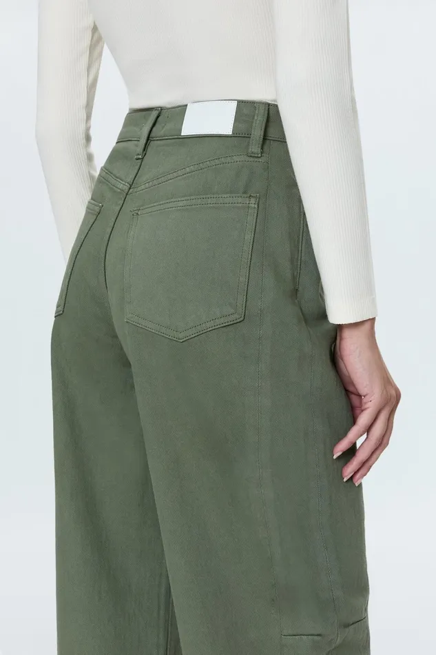Pistola Denim Denim Women Eli High Rise Barrel Jean 8211 Calvary Olive
