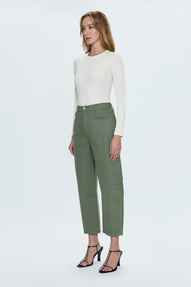 Pistola Denim Denim Women Eli High Rise Barrel Jean 8211 Calvary Olive