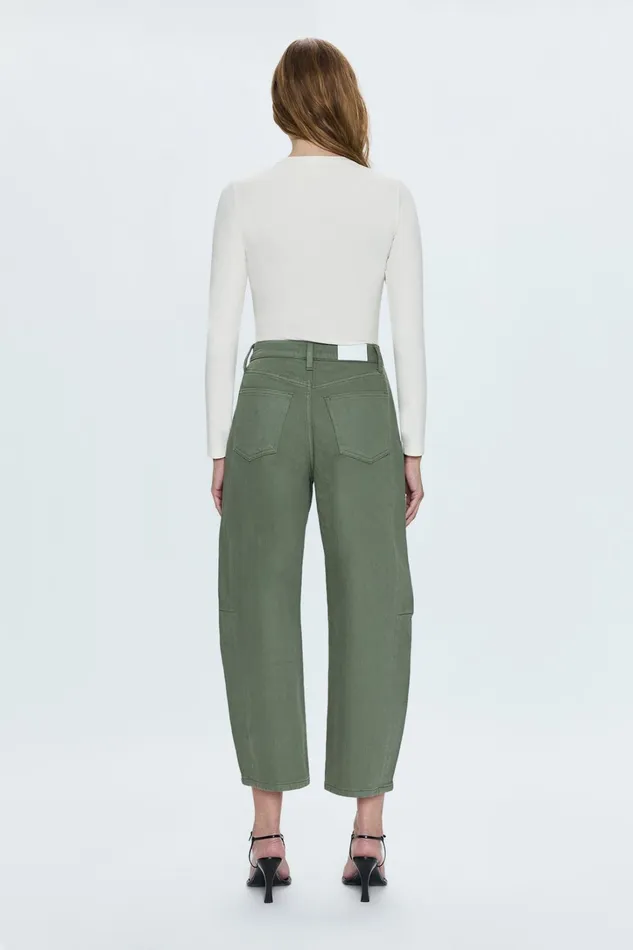 Pistola Denim Denim Women Eli High Rise Barrel Jean 8211 Calvary Olive