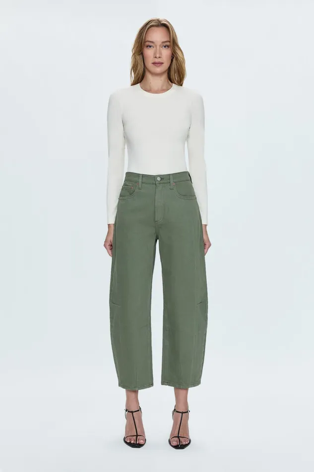 Pistola Denim Denim Women Eli High Rise Barrel Jean 8211 Calvary Olive