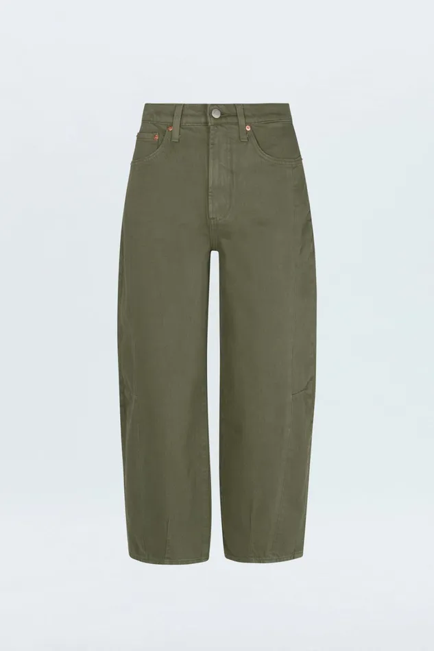 Pistola Denim Denim Women Eli High Rise Barrel Jean 8211 Calvary Olive
