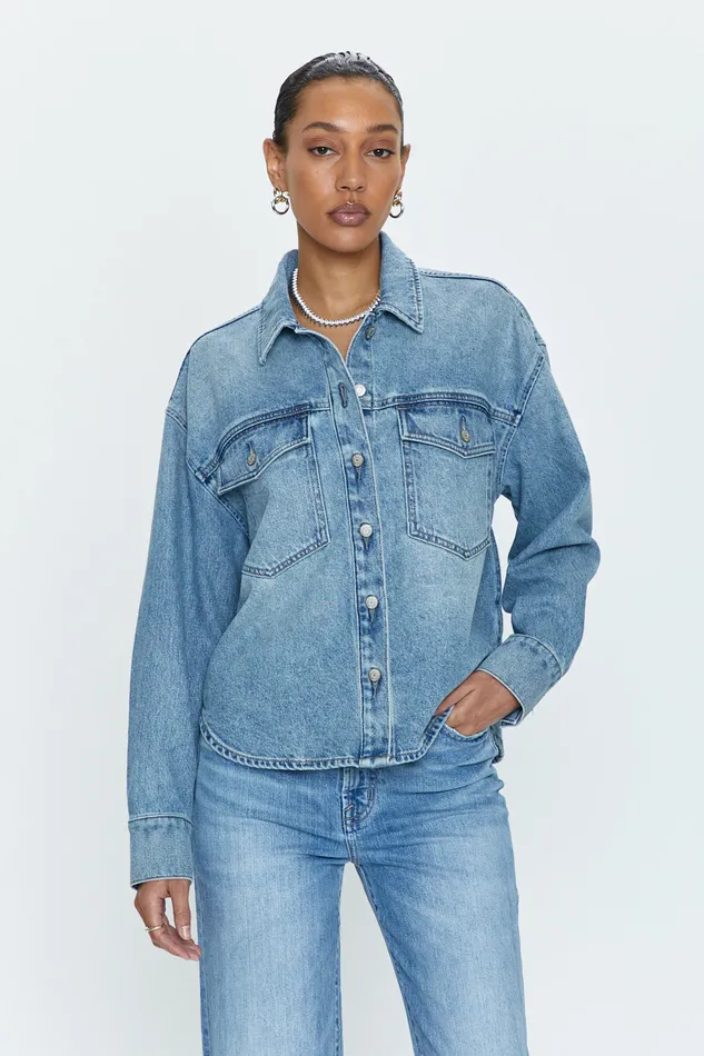 Pistola Denim Denim Women Mandy Crop Shacket 8211 Marcel