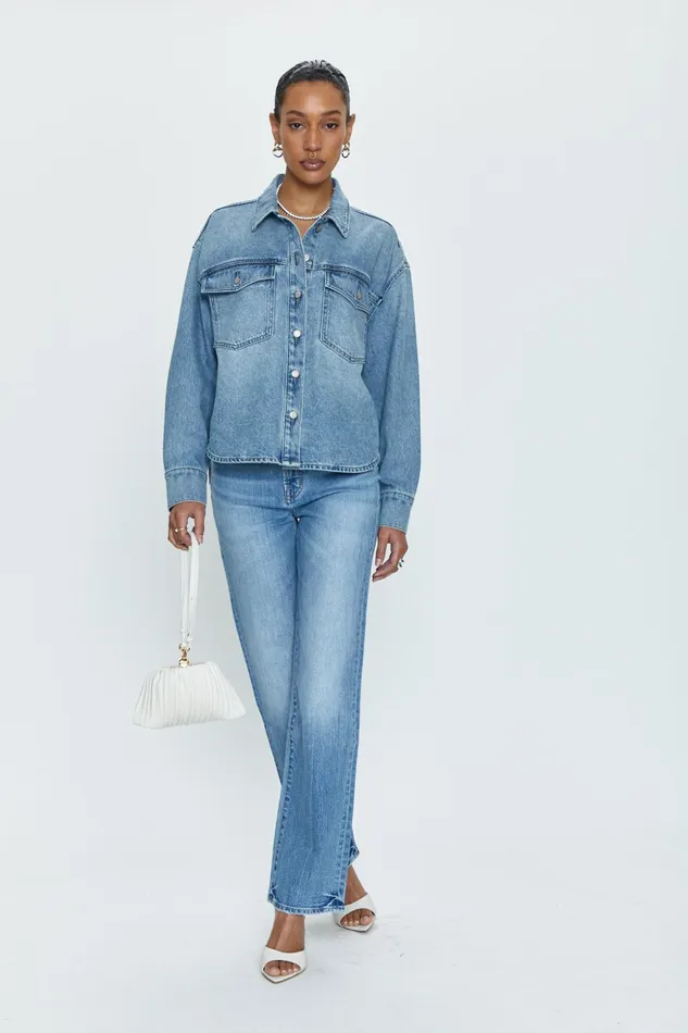 Pistola Denim Denim Women Mandy Crop Shacket 8211 Marcel