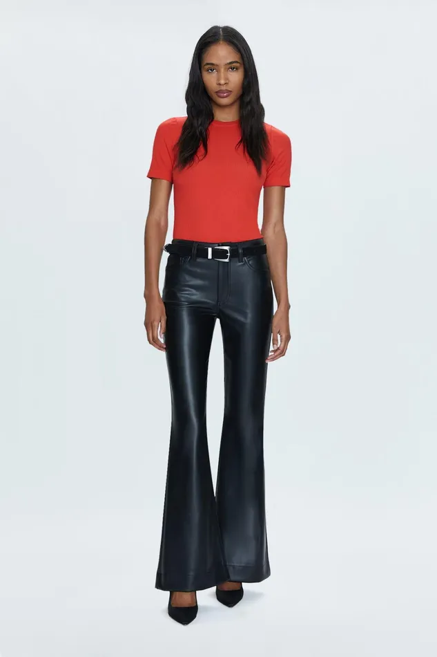 Pistola Denim Pants Women Kinsley Mid Rise Ultra Flare 8211 Slate Black