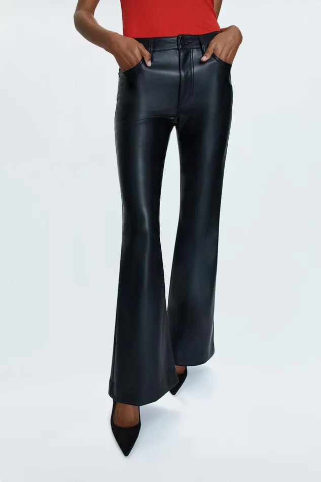 Pistola Denim Pants Women Kinsley Mid Rise Ultra Flare 8211 Slate Black
