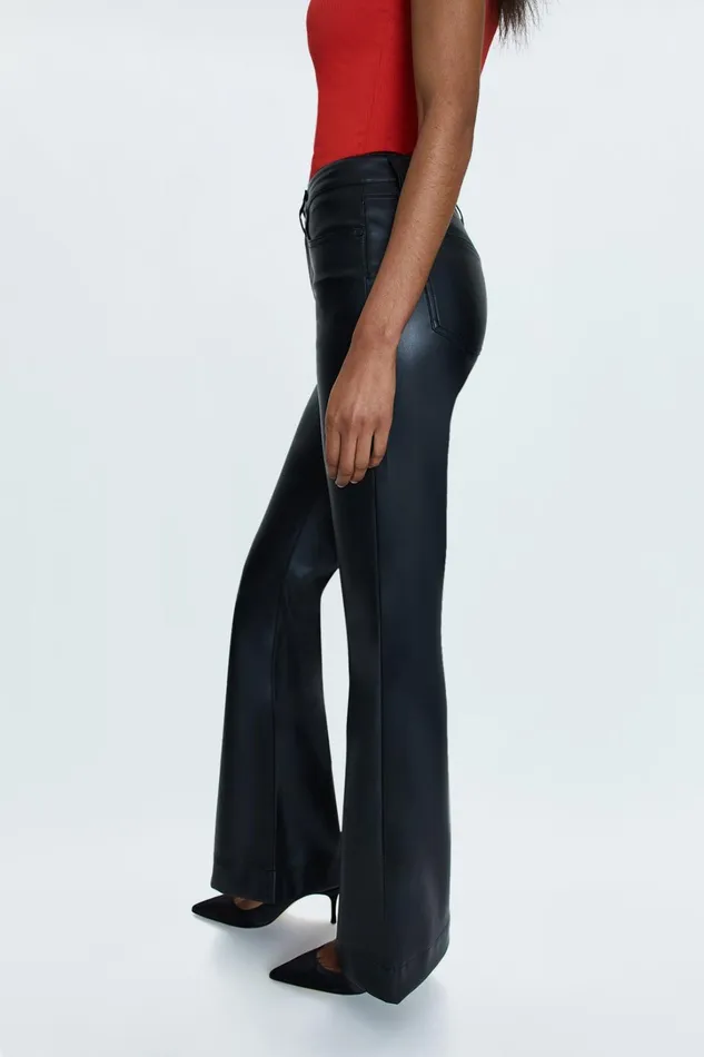 Pistola Denim Pants Women Kinsley Mid Rise Ultra Flare 8211 Slate Black