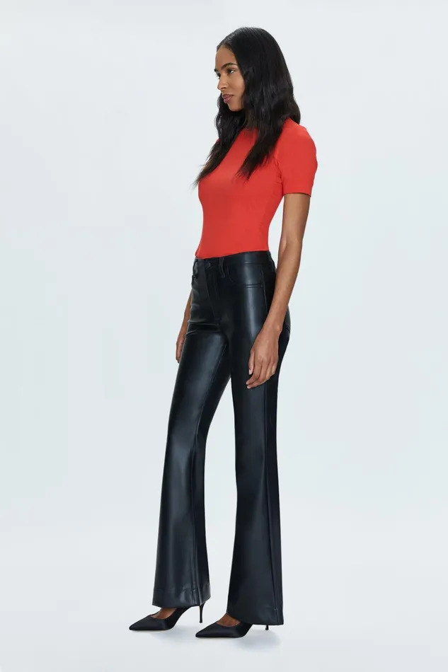 Pistola Denim Pants Women Kinsley Mid Rise Ultra Flare 8211 Slate Black