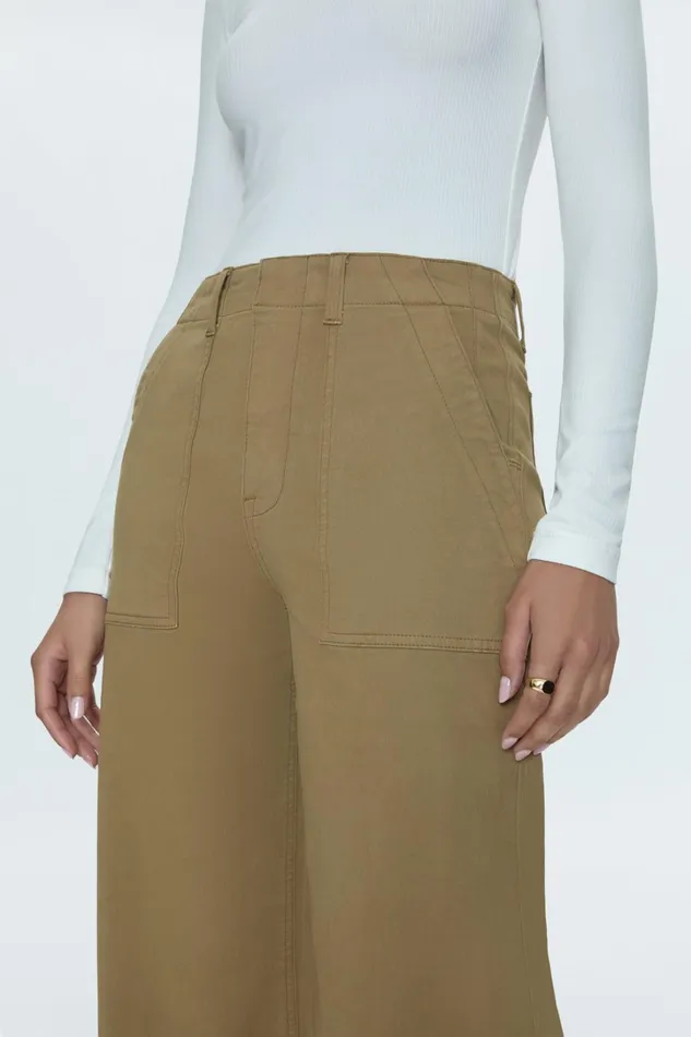 Pistola Denim Pants Women Nicole Wide Leg Pant 8211 Khaki