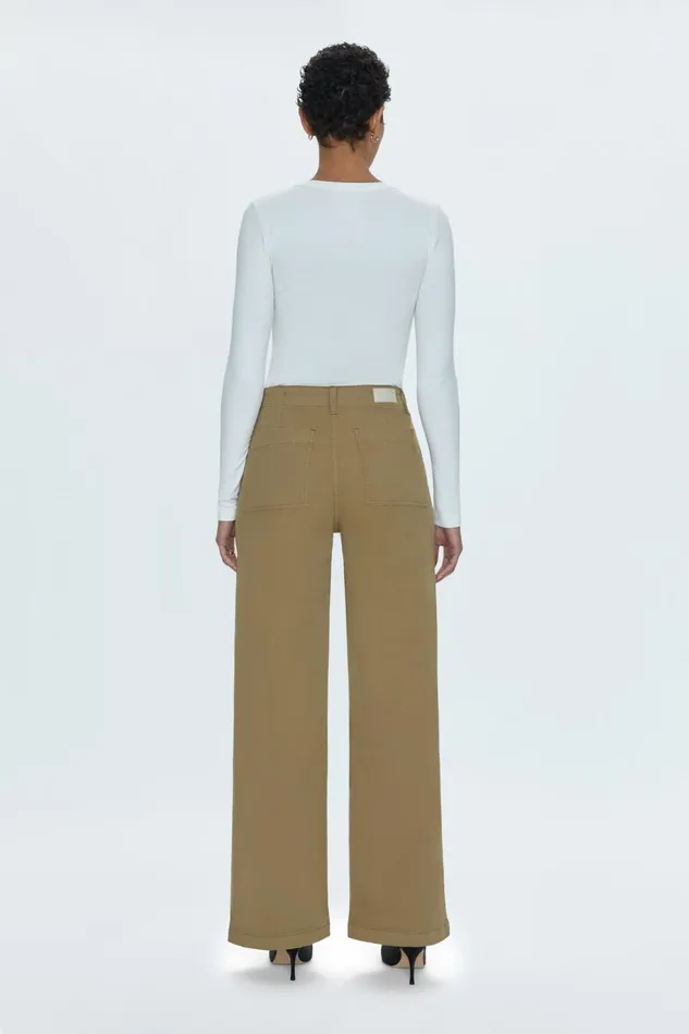 Pistola Denim Pants Women Nicole Wide Leg Pant 8211 Khaki