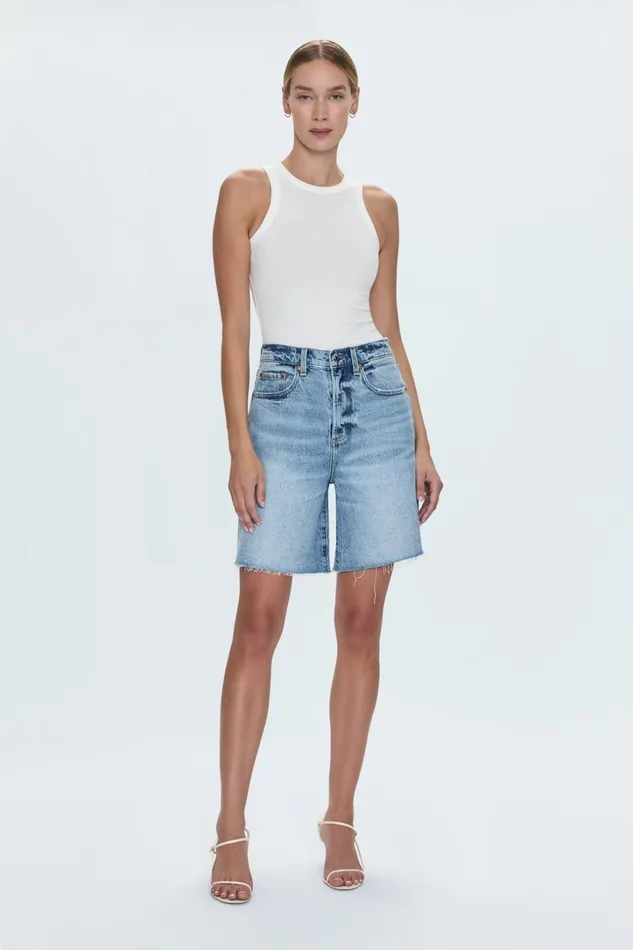 Pistola Denim Shorts Women Kaylee High Rise Pinched Loose Straight 8211 Boulder