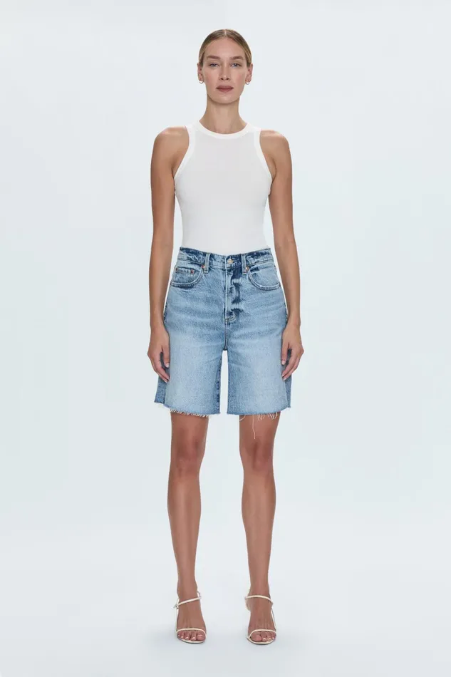 Pistola Denim Shorts Women Kaylee High Rise Pinched Loose Straight 8211 Boulder