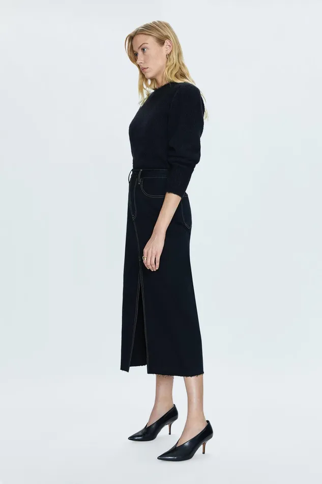 Pistola Denim Skirts Women Alice Midi Skirt 8211 Noir