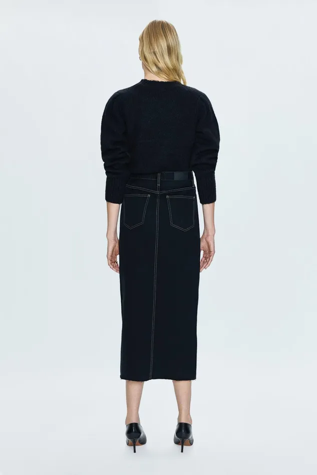 Pistola Denim Skirts Women Alice Midi Skirt 8211 Noir