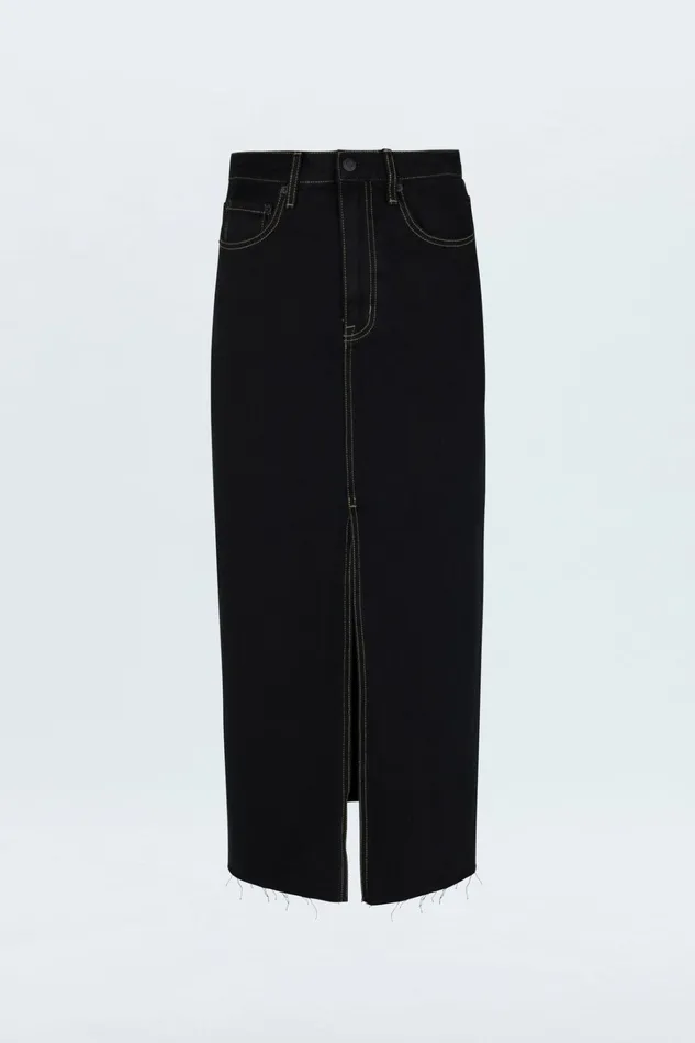 Pistola Denim Skirts Women Alice Midi Skirt 8211 Noir
