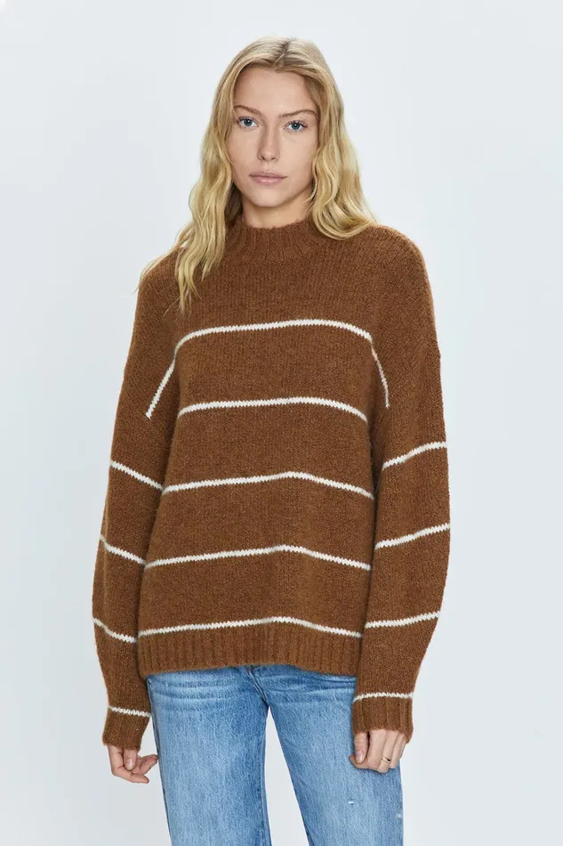 Pistola Denim Sweaters and Knits Women Carlen Sweater 8211 Caramel Stripe